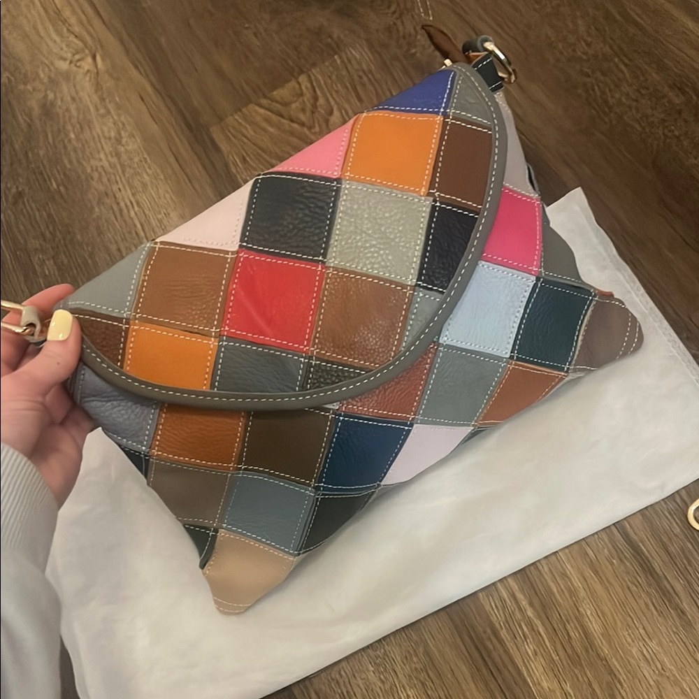 Multicolor Patchwork Women's Bag, Genuine Leather… - image 2